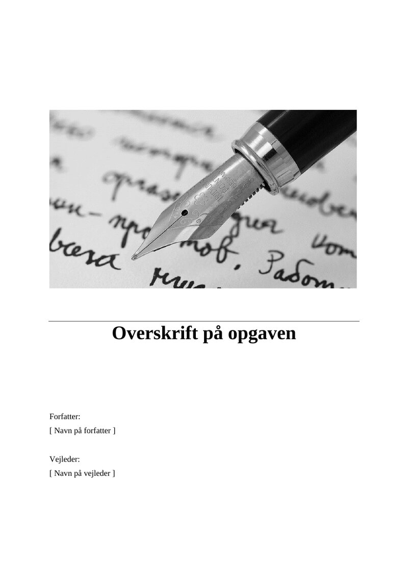Forside af hovedopgave-skabelonen